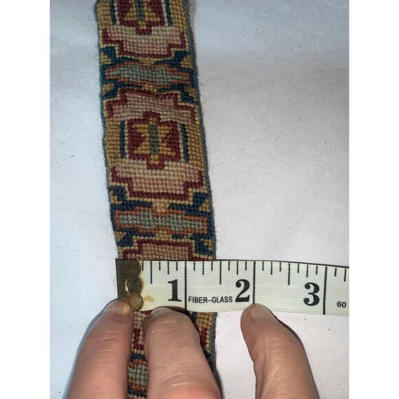 VINTAGE 20\'S-40\'S NEEDLEPOINT PETITPOINT BELT W/BRASS CLASP GREAT COLORS! 30\